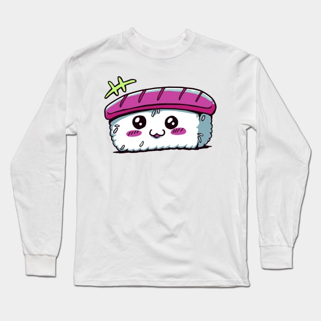 Kawaii Sushi Long Sleeve T-Shirt by aaallsmiles